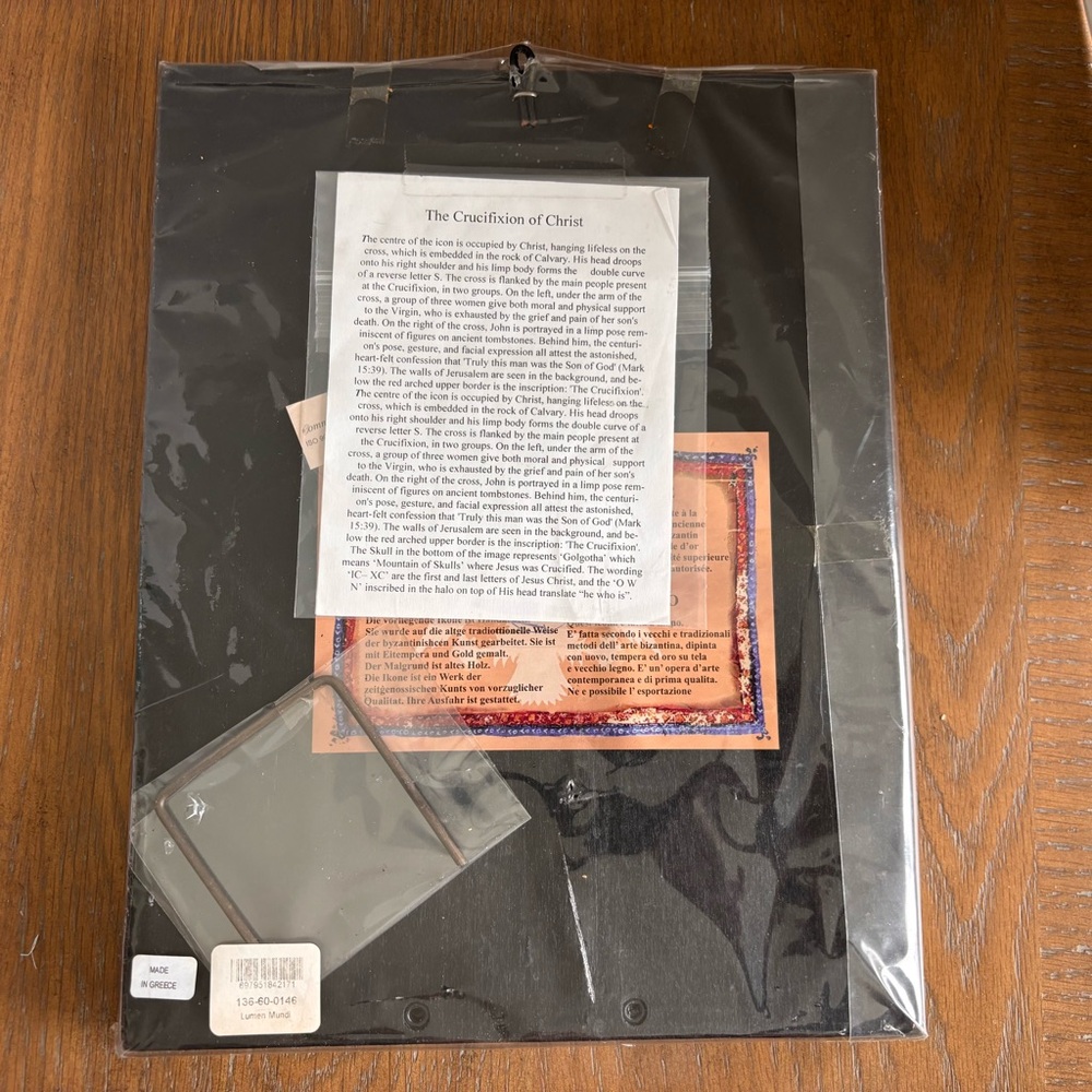 Hand-Painted Icon  in Greece with Egg, Tempura and Gold Leaf Painting Jesus - Picture 6 of 7